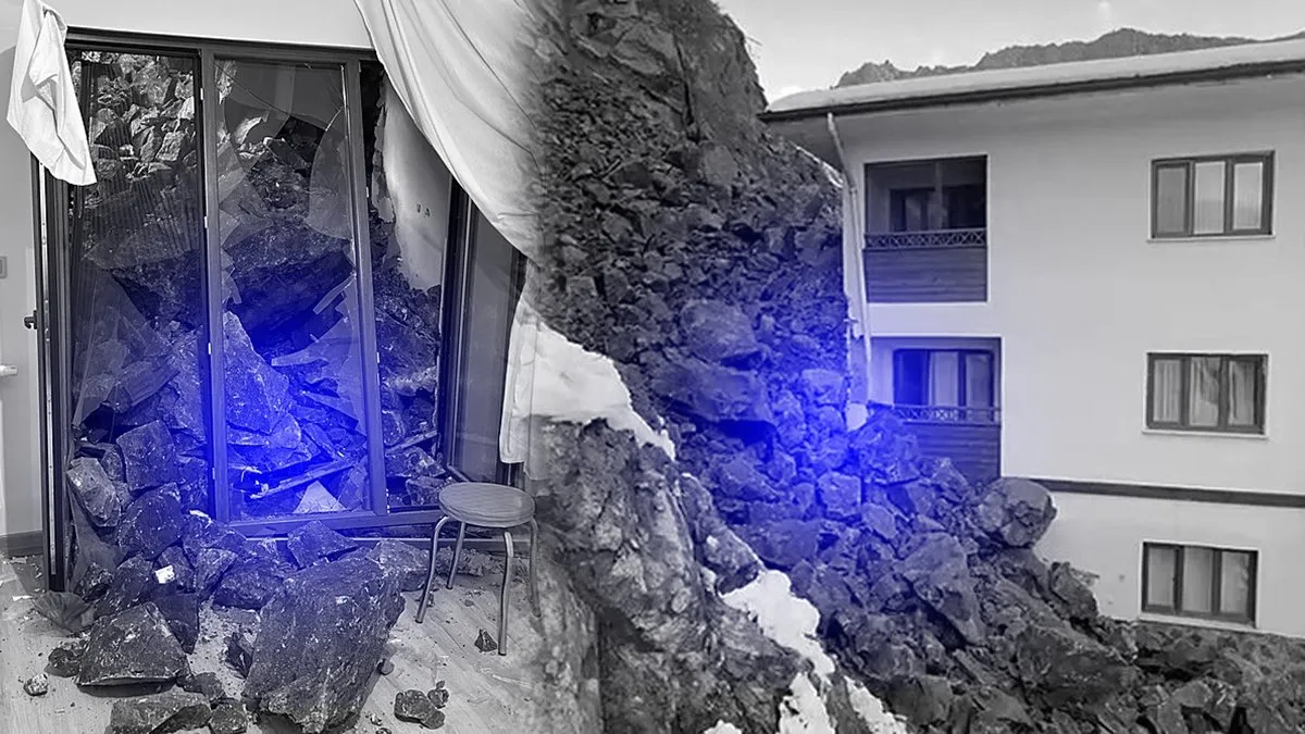 Artvin’de heyelan: Yamaçtan kopan kayalar eve girdi!